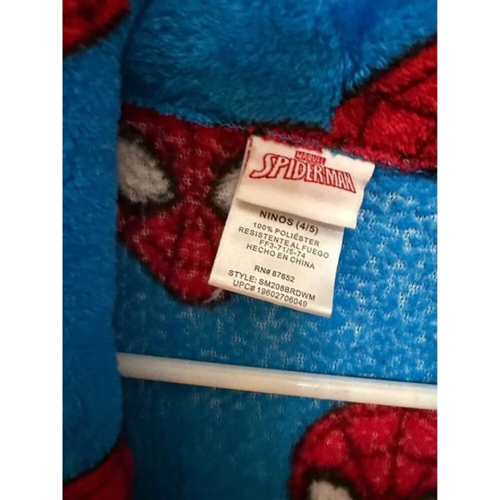 Spiderman Bath Robe Size 4/5 - Picture 2 of 2